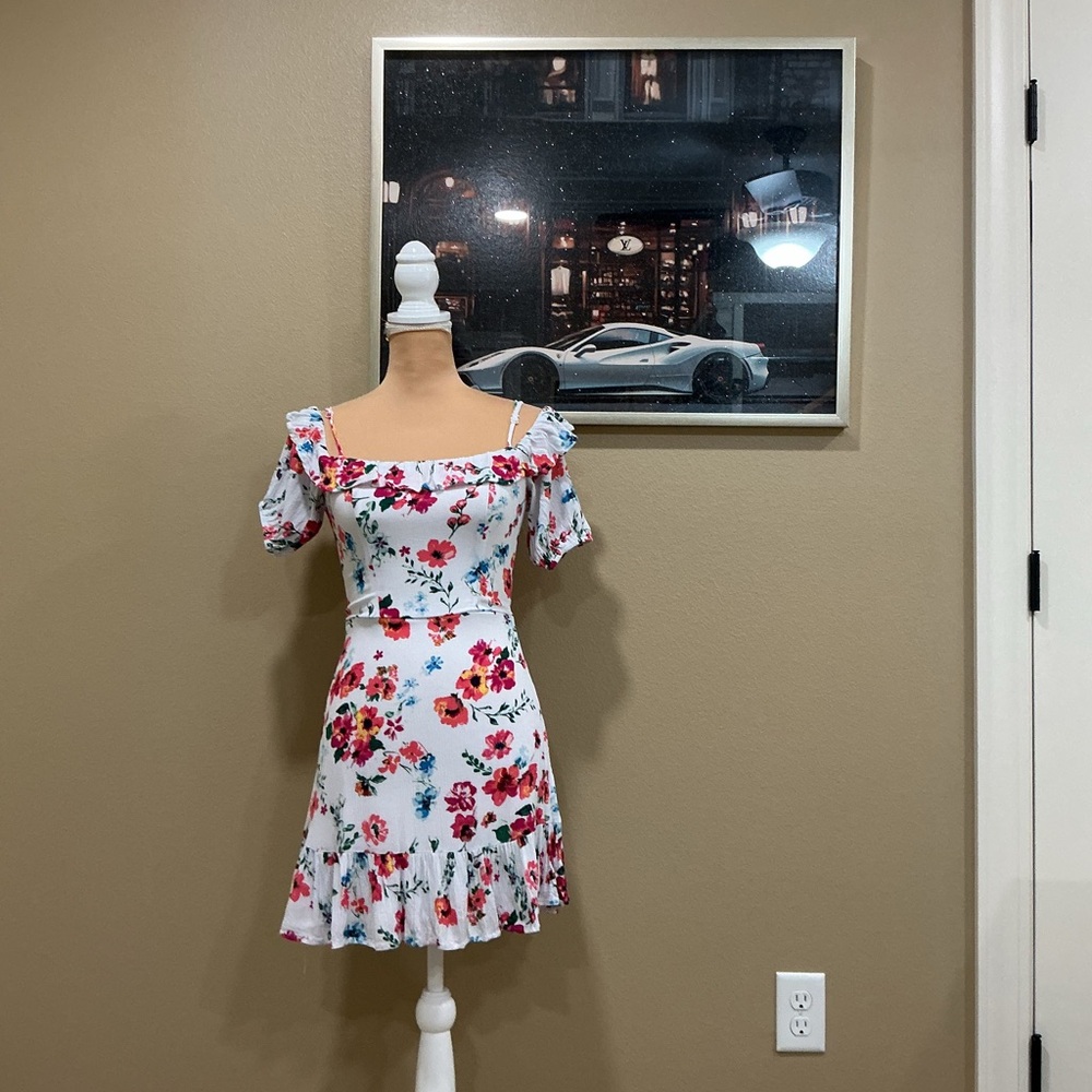 Miami Floral Ruffle Mini Dress